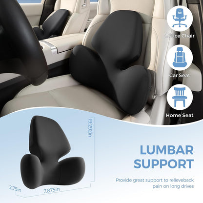 BEBAS Lumbar Support Pillow for Car, Memory Foam Back Cushion for Driving