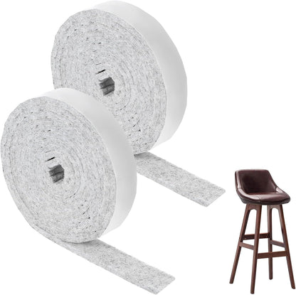 COMNICO 2 Rolls Felt Strip with Adhesive Backing, Non Slip Cuttable Felt Tape Self Adhesive Furniture Pads for Protecting Furniture Surfaces Hardwood Floor Chair Wall (Gray, 1/2x60in) | Self Adhesive Furniture Pads, for Protecting Furniture Surfaces,