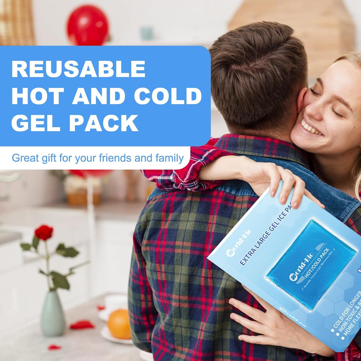 Gel Soft Flexible Ice Packs for Injuries, Reusable Cold Pack, Hot Cold Compress for Joint&Muscle Pain, Surgery Recovery, Inflammation, Swelling, Face, Head, Wrist, Ankle&Foot Injury, -5.1"x6.3"