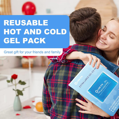 Gel Soft Flexible Ice Packs for Injuries, Reusable Cold Pack, Hot Cold Compress for Joint&Muscle Pain, Surgery Recovery, Inflammation, Swelling, Face, Head, Wrist, Ankle&Foot Injury, -5.1"x6.3"
