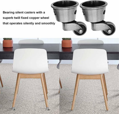 Anxingo 4 Pack 2.32 x 1.77 Inch Antique Zinc Alloy Swivel Cup Casters, Furniture Caster Wheels Universal Metal Pulley Wheels for Chair Cabinet Patio Table Sofas 1-3/4 Inch OD Vintage Green Bronze