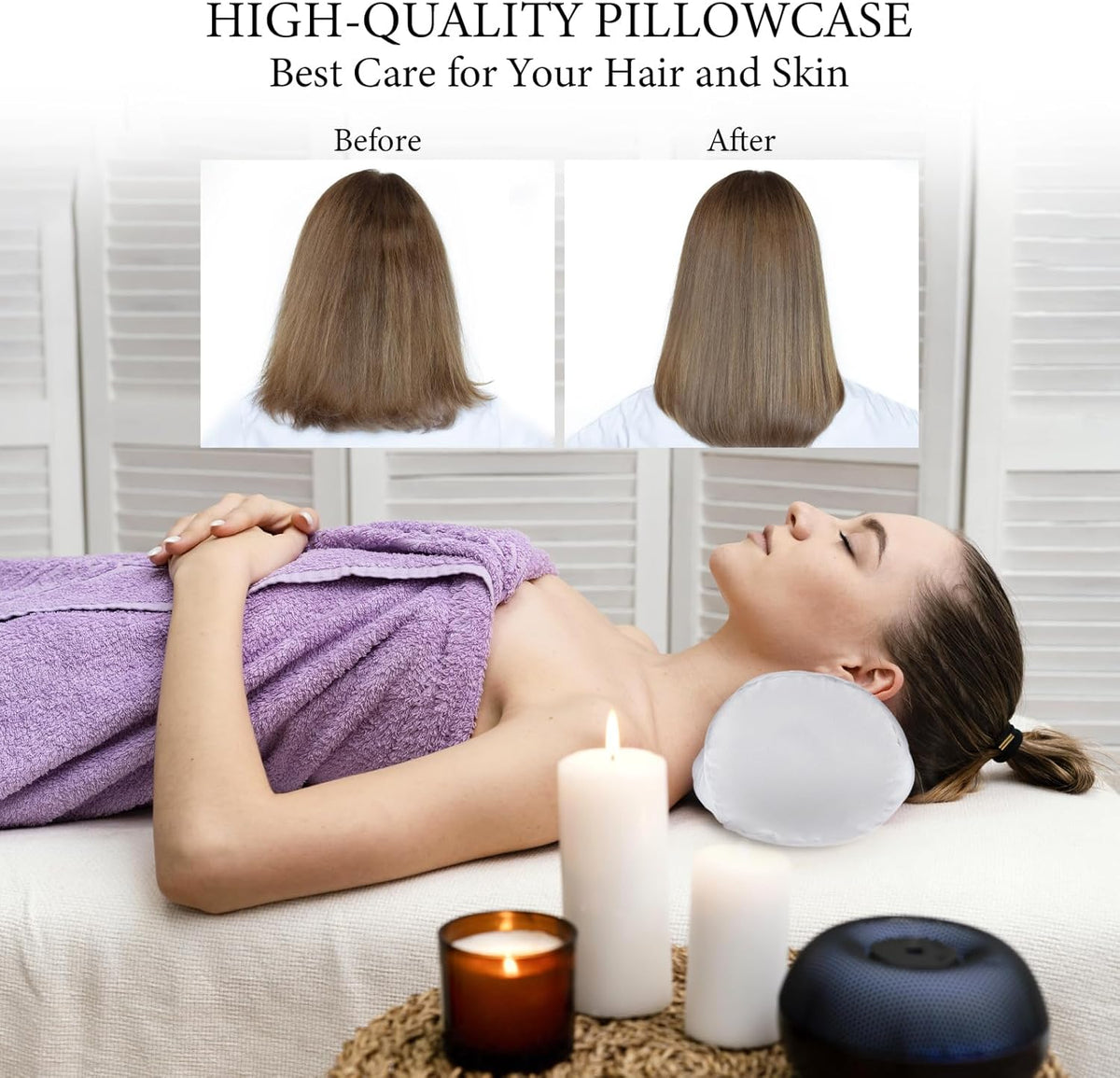 2 Packs Round Neck Pillow Case Covers, 16x5.9inch Cervical Neck Roll Pillow Cover Soft Round Pillow Covers with Zipper Bolster Pillowcases Silk Pillow Case Covers for Hair & Skin(Only Case)