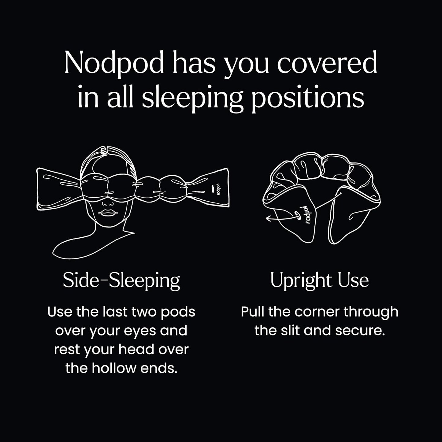 Nodpod Mineralized Silk Gentle Pressure Sleep Mask - Strap-Free, Light-Blocking Design for Sleep, Travel & Relaxation - Weighted Eye Pillow, Machine Washable (Willow)