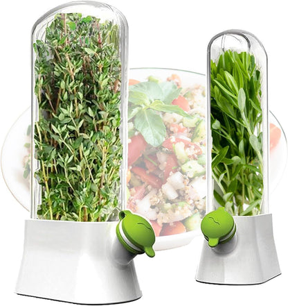 Herb Storage containers for Refrigerator.Herb Saver for Refrigerator, Fresh Herb Keeper for Cilantro,Parsley, Asparagus, Mint, Keeps Vegetables for 2-3 Weeks