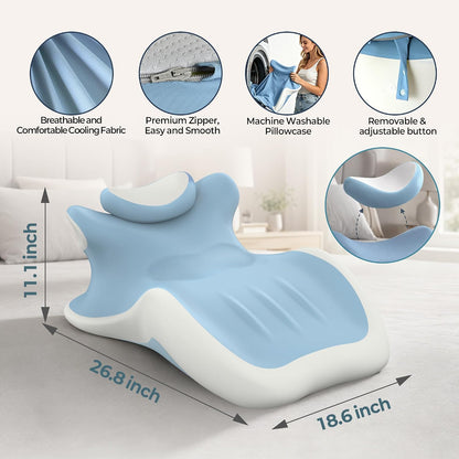 HAMYODO 27° Angled Wedge Pillow, Support for Neck Back Waist | Multi-Position Headboard, Bed Rest Pillows for Prone Sleeping ,Backrest Chaise Lounges Stomach Support in Bed, Couch or Floor
