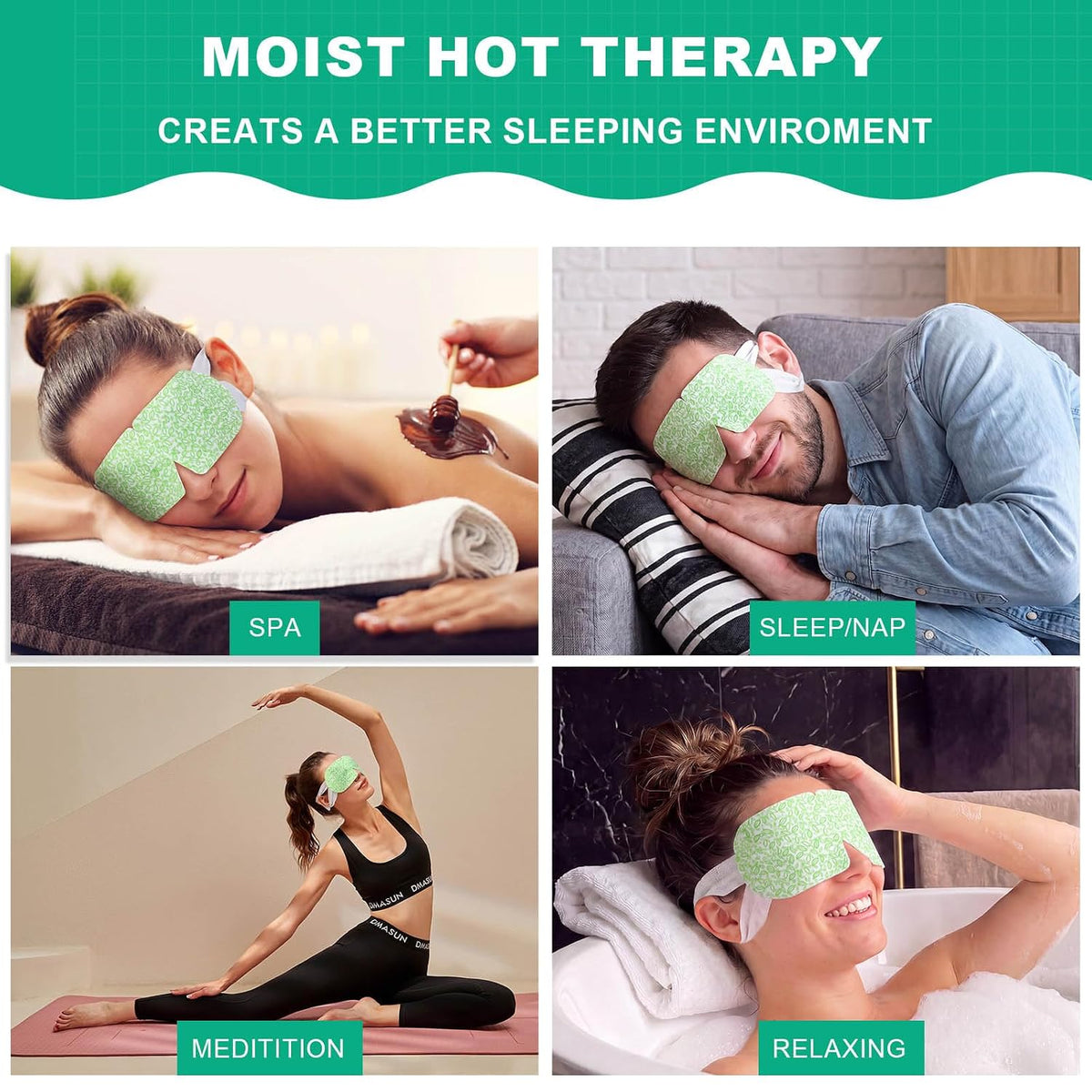Steam Eye Mask,Warm Eye Compress for Dry Eyes Sleep Mask,Hot Auto Heated Eye Masks Relaxing Items for Women Moist Heat for Eyes Soothing Eye Fatigue,Disposable EyeMask for SPA Essentials