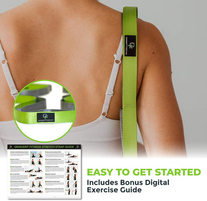 Stretching Strap for Physical Therapy, 12 Multi-Loop Stretch Strap 1" W x 8' L, Neoprene Handles, Physical Therapy Equipment, Yoga Straps for Stretching, Leg Stretcher.