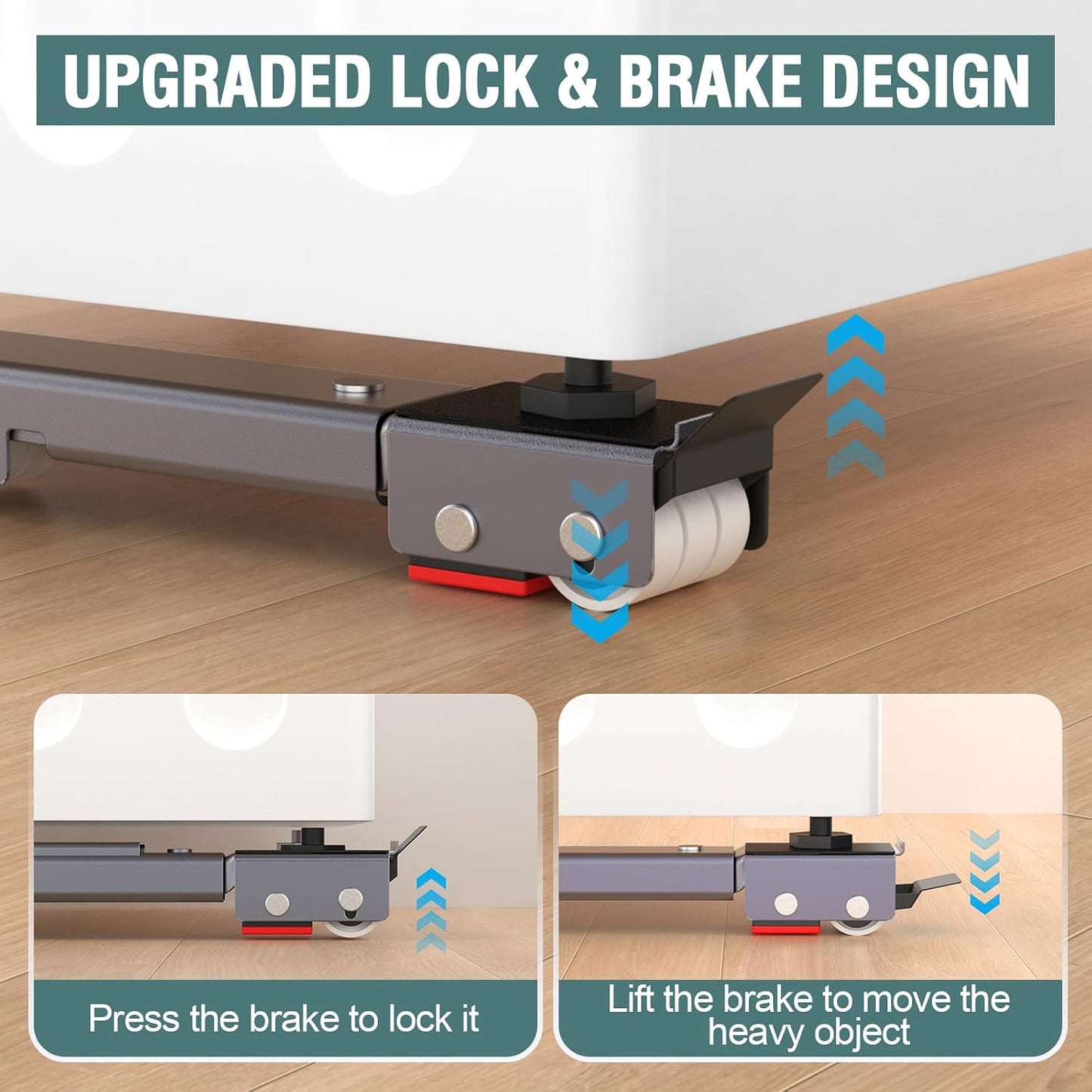 Appliance Roller Heavy Duty Extendable Furniture Slider Stand up to 1300LBS | Appliance Sliders With Anti-Slip With Lifter Lever Tool Easily Move Washer Dryer Machines Refrigerators Base Stand