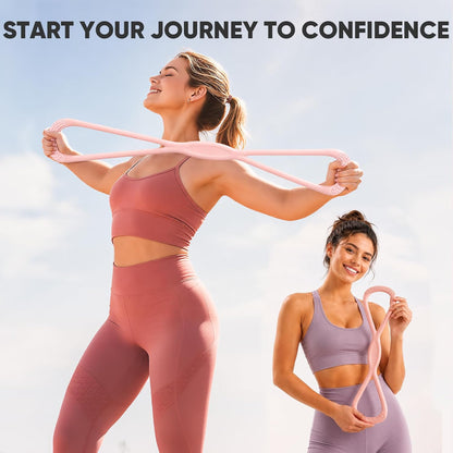 Figure 8 Resistance Bands, Exercise Bands for Stretching, 1Pcs | Fit Arms, Shoulder, Leg & Back, Non-Slip Handles, Home Gym, Yoga & Physical Therapy - Toning, Posture Correction,Women & Men