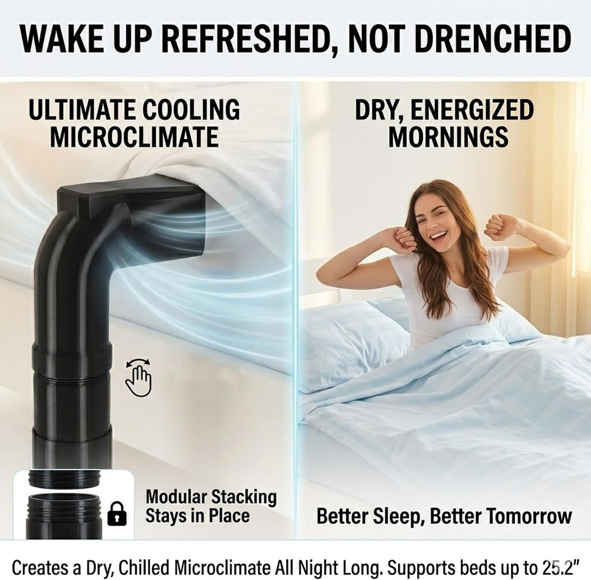 Bed Cooling System for Hot Sleepers,Under Sheets Bed Fan for Better Sleep