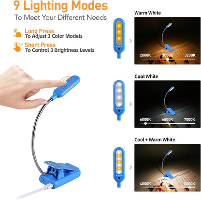 VAVOFO Rechargeable Reading Light, Clip on Book Light for Reading in Bed