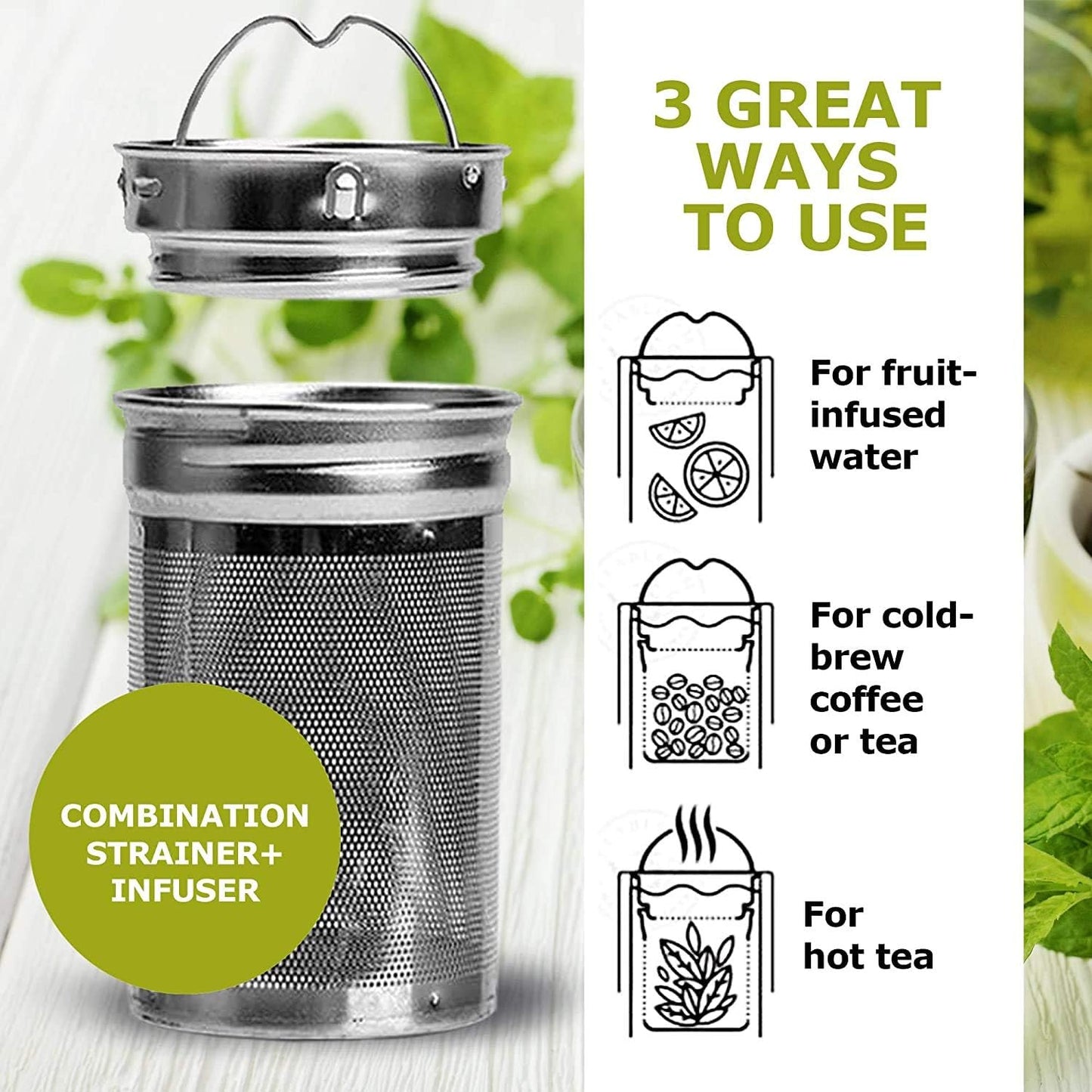 Tea Bottle Bamboo Tumbler with Infuser BPA Free Double Wall Glass Travel Tea Mug with Stainless Steel Filter | Leakproof Tea Bottle with Strainer For Loose Leaf Tea and Fruit Water 17 Ounce