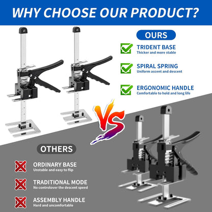 Greywolf Labor Saving Arm Jack 2 Pack, 15.5 Inch Manual Jack Tool, Multi-Function Furniture Lift, Bearing 440 lbs Lift 6.7 Inch, for Cabinet and Wall Tile Height Adjuster Handheld Tool