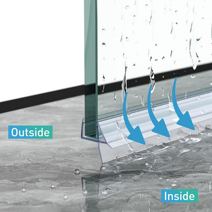 Shower Door Bottom Seal,2 PCS 3/8" x 36" | Shower Door Sweep for 3/8 Inch Glass,Frameless Glass Door Seal Strip,Stop Shower Leaks and Create a Water Barrier