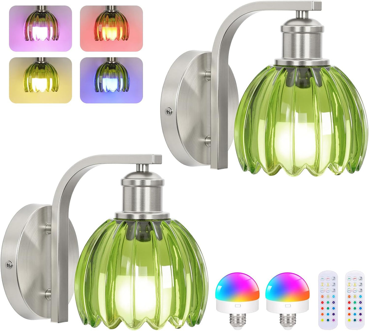 Vintage Battery Operated Wall Sconce, Wireless Wall Lights with Bulbs