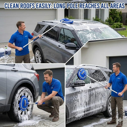 Wontolf 62'' Car Wash Brush Kit with Long Handle, Chenille Microfiber Car Wash Mop Mitt Scratch-Free Car Detailing Cleaning Brush Care Kit Car Cleaning Supplies for Cars RV Truck Boat