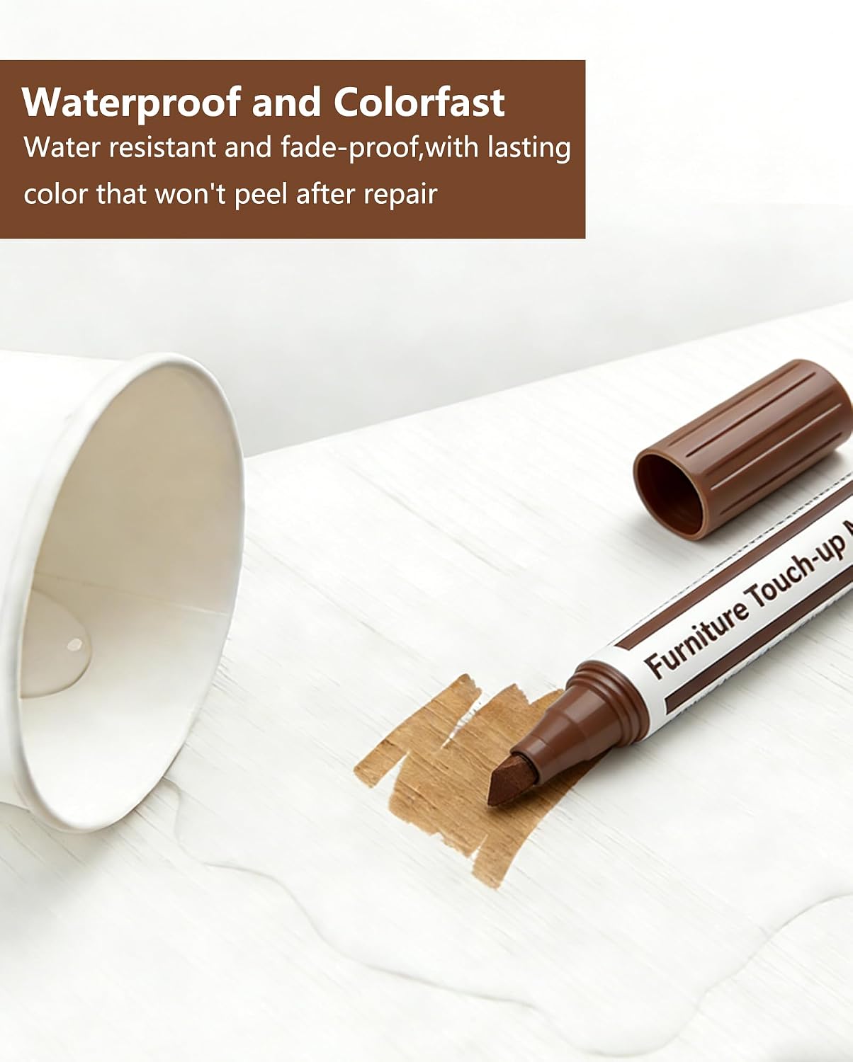 Wood Repair Kit - Scratch Repair Set of 21 - Wood Filler and Furniture Markers for Touching Up Hardwood Scratches, Holes, Cracks, Stains, Laminate Floor, Cabinets, and Tables