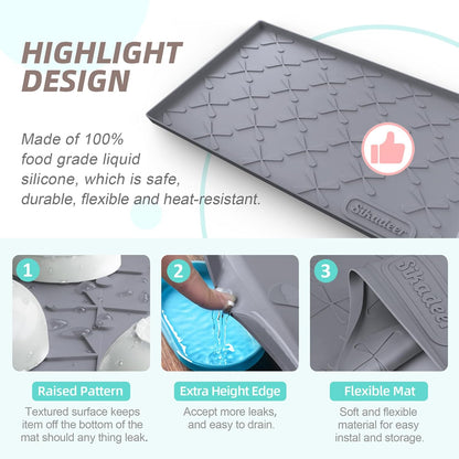 Waterproof Under Sink Mat 34" x 22", Silicone Mat Kitchen liner | BPA-Free Silicone Tray with Raised Lip Protect Cabinets from Leaks, Versatile Home Organizer for Bathroom, Pets, Boots, Floor