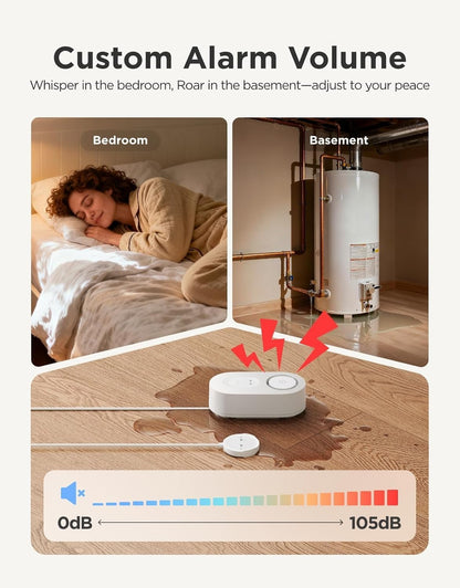 GoveeLife Upgraded Smart Water Leak Detector 1s with 4.92 ft Cable, 3 Pack | WiFi Water Sensor with SMS/Email/APP Push and Sound Alarm, 5Yr Battery Life, IP66, Suit for Home, Basement, Kitchen, Cabin/RV