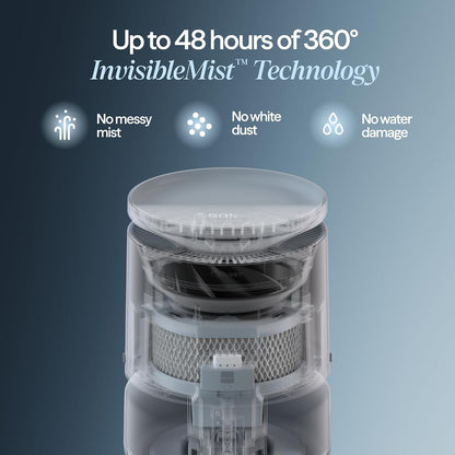 BLUEAIR 3.8L Top-Fill Humidifiers for Bedroom, 1 Gal, DreamWell H38i Grey