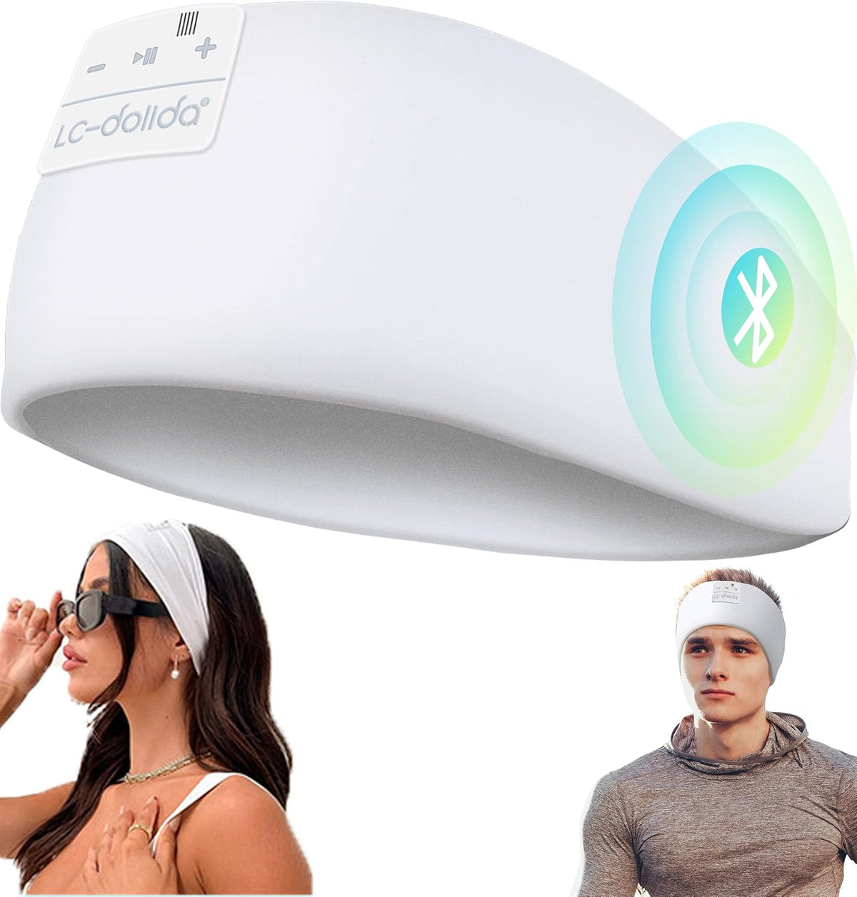 LC-dolida Sleep Headphones Headband Bluetooth 5.4, Sports Headband Earphones Wireless with Speaker Microphone USB C for Women Sleeping Gift Workout Jogging Yoga Insomnia Travel Meditation, Butterfly