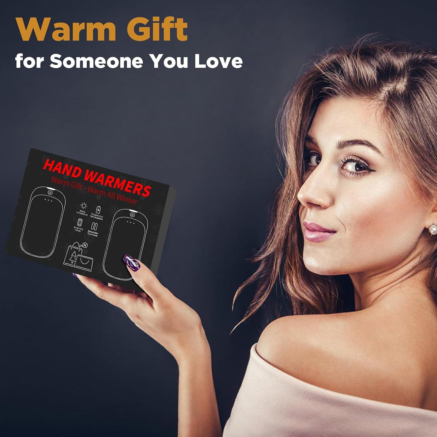 Lerat 2 Pack Hand Warmers Rechargeable, Portable Electric Hand Warmers Reusable, Portable Pocket Heater, Gifts for Men Women Kids, Hunting, Golf, Camping Accessories