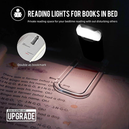 EGWASER Book Light for Reading in Bed, USB Rechargeable Clip on Book Lights, 3 Brightness Adjustable Dimmable Bookmark Light for Eye-Protection, Reading Lamp for Bookworms, Travel (Dark Green)