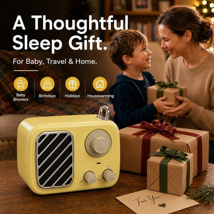 Portable White Noise Machine with Rich Sound, Non-Looping Sleep Sounds,Yellow