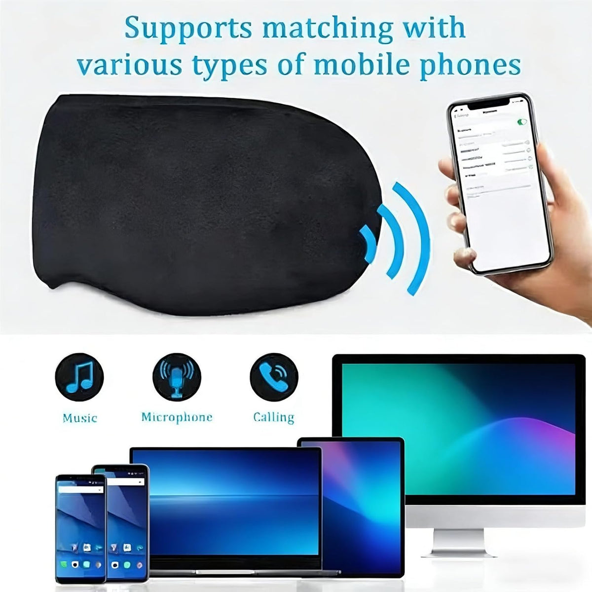 Wireless Bluetooth Sports Headband Headphones Ultra-Thin HD Stereo Perfect for Sleeping Workout Jogging Yoga Insomnia Grey Air Travel Meditation