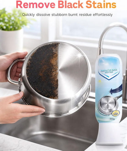 Pot Bottom Black Stain Remover, Magic Gel Cleaner for Black Pot Bottoms, Pots Bottoms Cleaning Gel, Stainless Steel Cleaner for Bottom of Pots and Pans, Effortless for Burned Cookware 200g (1, Set)
