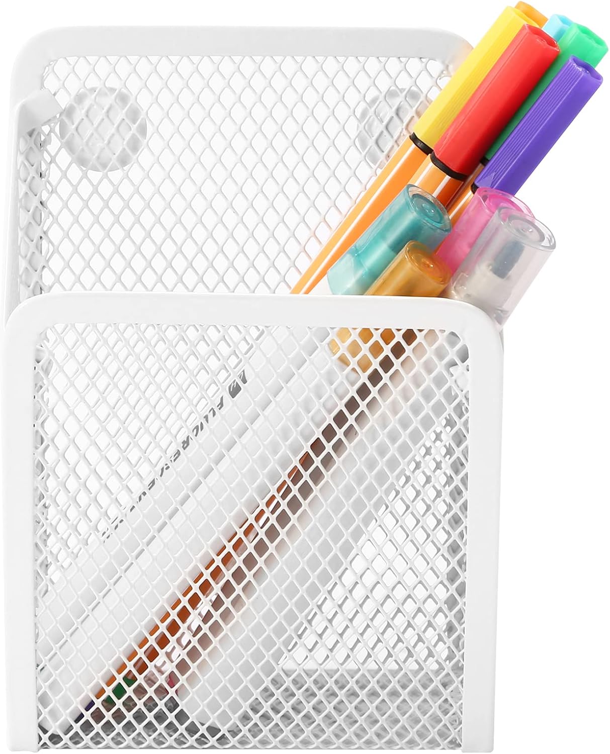 Magnetic Pencil Holder,Mesh Stainless Steel Pen Basket, Metal Writing Utensil Storage Organizer for Whiteboard,Blackboard,Kitchen, Locker, Home, or Office | Metal Writing Utensil Storage Organizer for Whiteboard,Blackboard,Kitchen, Locker, Home, or Office