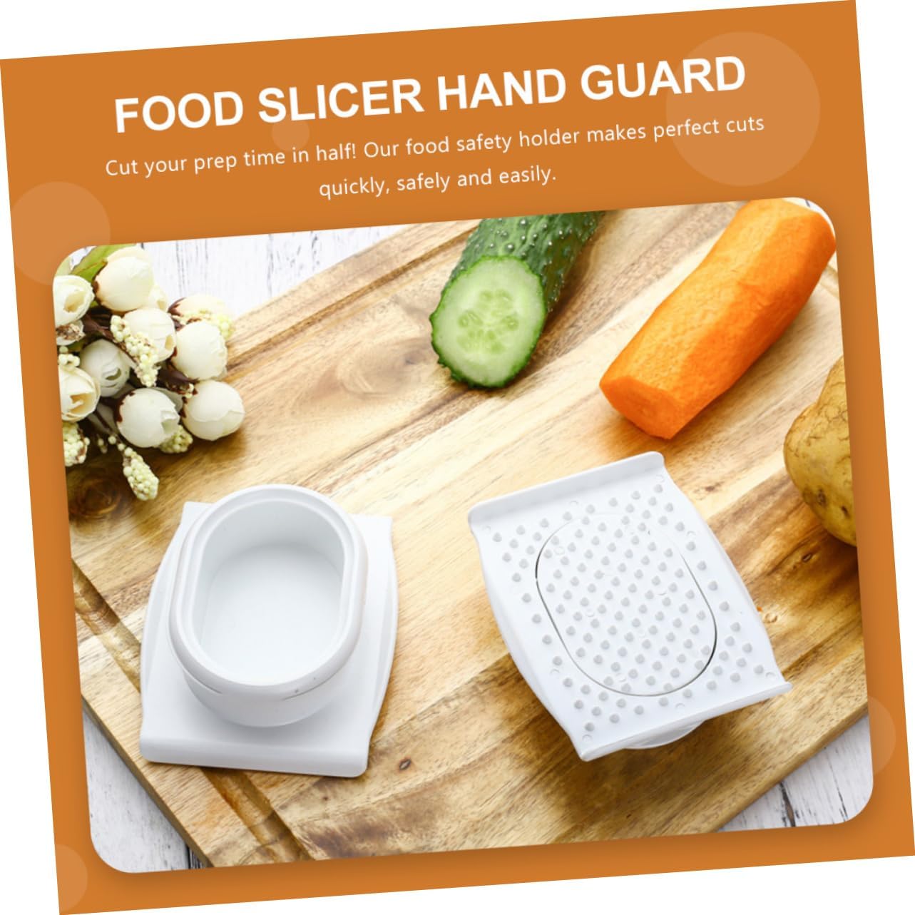 Food Slicer Hand Guard Finger Protectors for Safe Cutting and Grating Vegetables Fruits Cheese Meat with Non-Slip Design 3.74X3.14X1.18 Inch 3 Pack