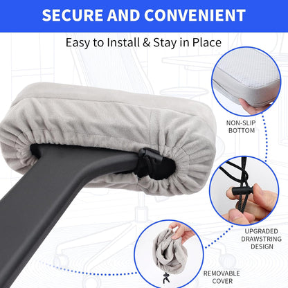 YOUFi Office Chair Arm Covers,Extra Soft Velvet Armrest Cushion,Set of 2