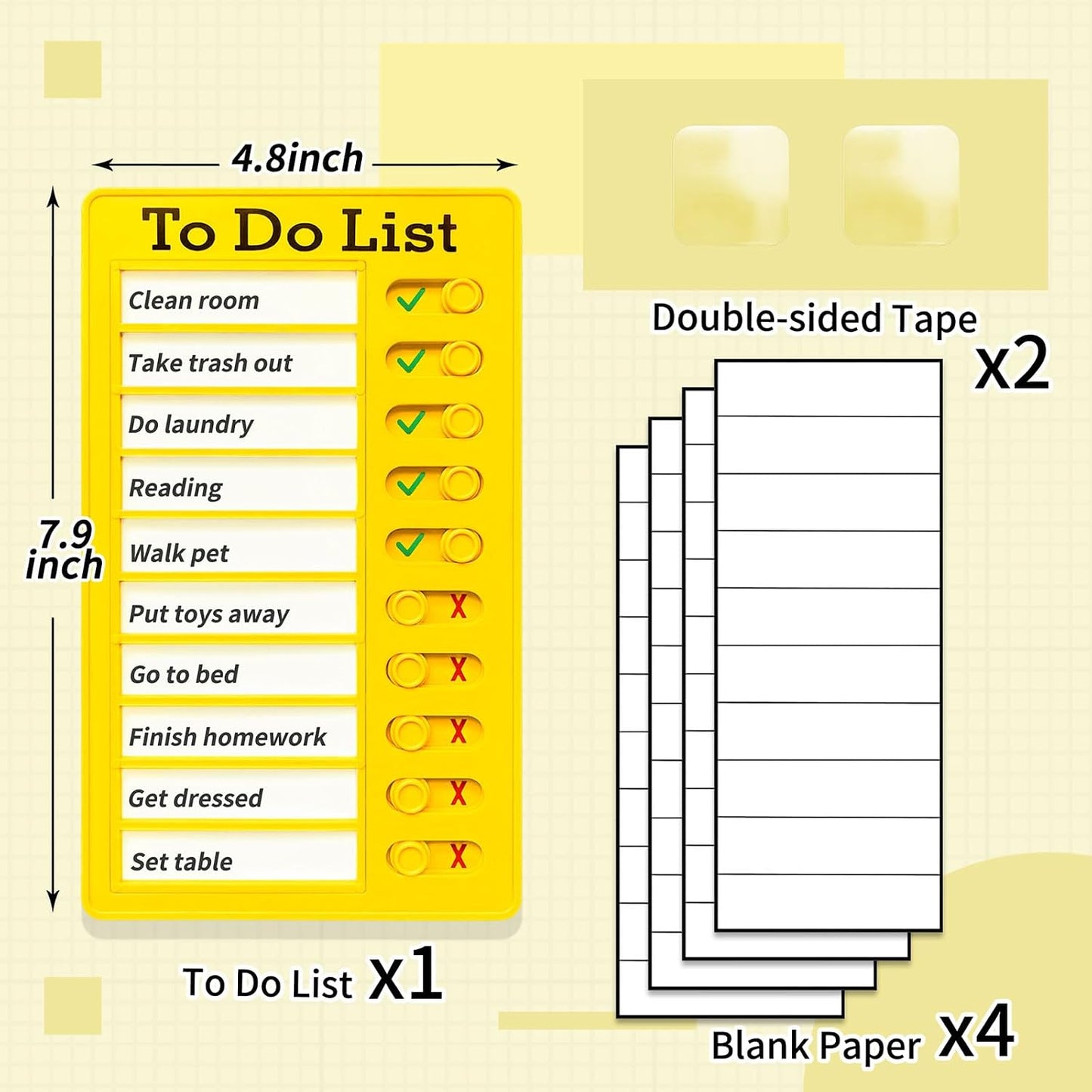 Chore Chart To Do List Adhd Tools for Kids and Adults Sliding Morning Routine Chart for Kids Detachable RV Checklist Board Reusable My Chores Checklist Task Board