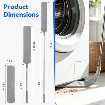 4 Pcs Blind Cleaner & Gap Duster, Under Fridge Retractable Cleaning Tools | Extension Pole Long Handle,Dust Cleaner for Under Appliances Furniture Fridge,Venetian Blinds, Air Conditioner Vents