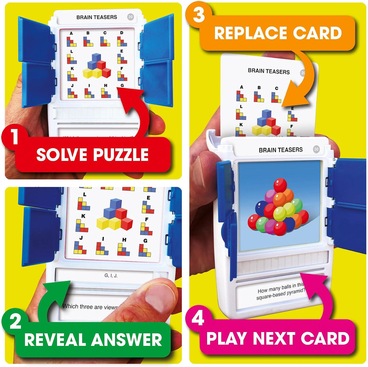 100 PICS Logos Travel Game - Guess 100 Logos | Flash Cards with Slide Reveal Case | Card Game, Gift, Stocking Stuffer | Hours of Fun for Kids and Adults | Ages 6+