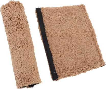 Brrnoo Sheepskin Chair Armrest Pad, Fleece Armrest Cushion for Chairs, Enhanced Comfort and Skin Protection Armrest Protector for Home or Office Use Fits Most Chairs (Grey)