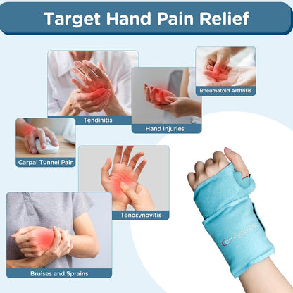 Comfytemp Wrist Ice Pack Wrap Carpal Tunnel Relief Wrist Brace, 2 Packs