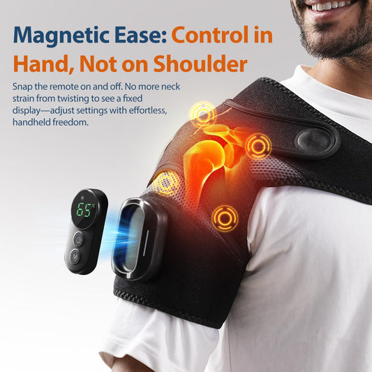HOMRELEXA Shoulder Heating Pad, Shoulder Massager with Detachable Remote