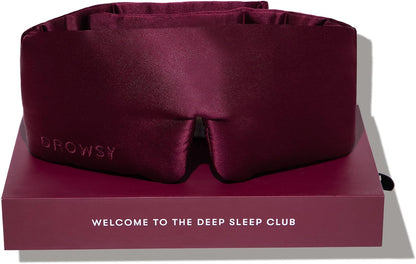 DROWSY Silk Sleep Mask - Face-Hugging, Padded Cocoon for Luxury Sleep in Total Darkness - 100% Pure Mulberry Silk, Skin-Hydrating & Adjustable (Midnight Blue)