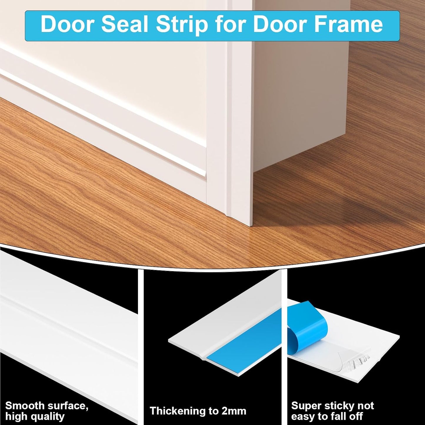 Weather Stripping Door Seal, 20 Ft Shower Door Seal, Clear, 1 in | Flexible door sweep for frames, fits doors, windows, and glass showers, seals gaps up to 0.5", blocks air leaks and dust