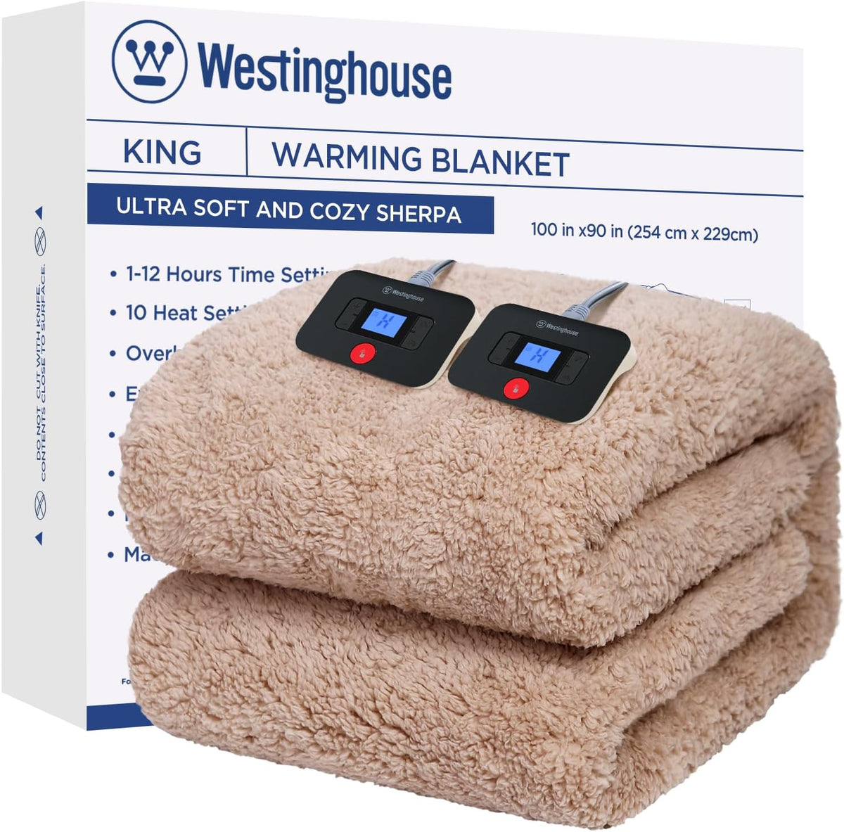 Westinghouse Electric Blanket Heated Throw, 6 Heat Settings, Grey