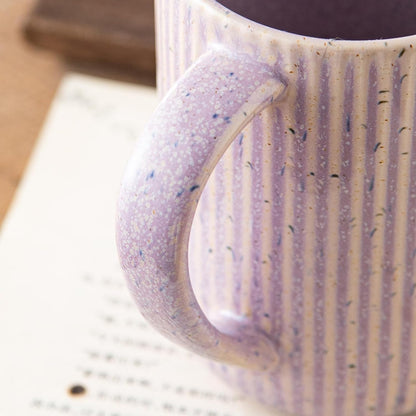 Yundu 15.5oz/470ml Flambe Purple Ceramics Teacups with Infuser and Lid, Loose Leaf Tea Cup