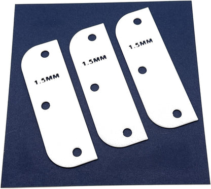 Door Hinge Shims (Set of 3) Hinge Spacer for Interior and Exterior Door Alignment - for 3.5", 4" and 4.5" Standard Hinges (3mm Thick, White, 3.5-inch)