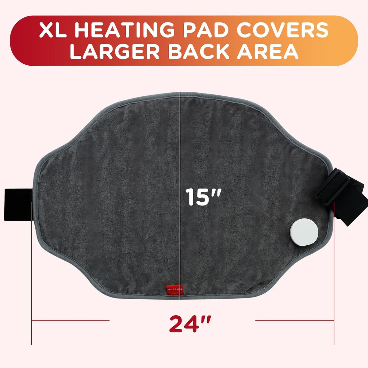 Comfytemp Heating Pad for Back & Period Abdomen, FSA Eligible HSA, XL, Grey