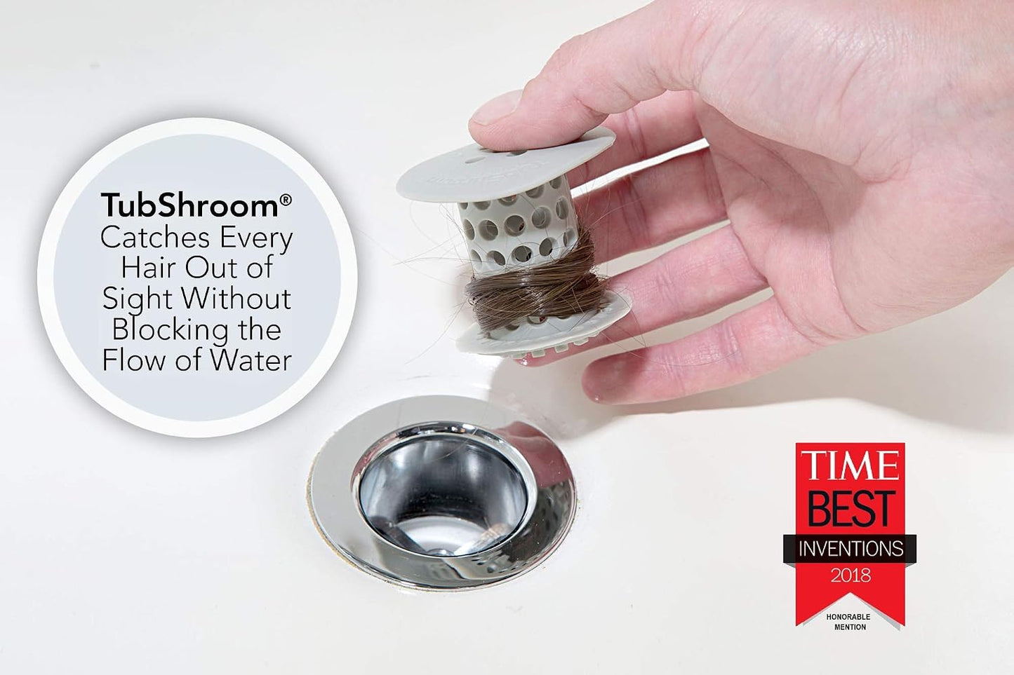 TubShroom and SinkShroom Drain Protectors Hair Catchers for Bathtubs and Sinks, Chrome