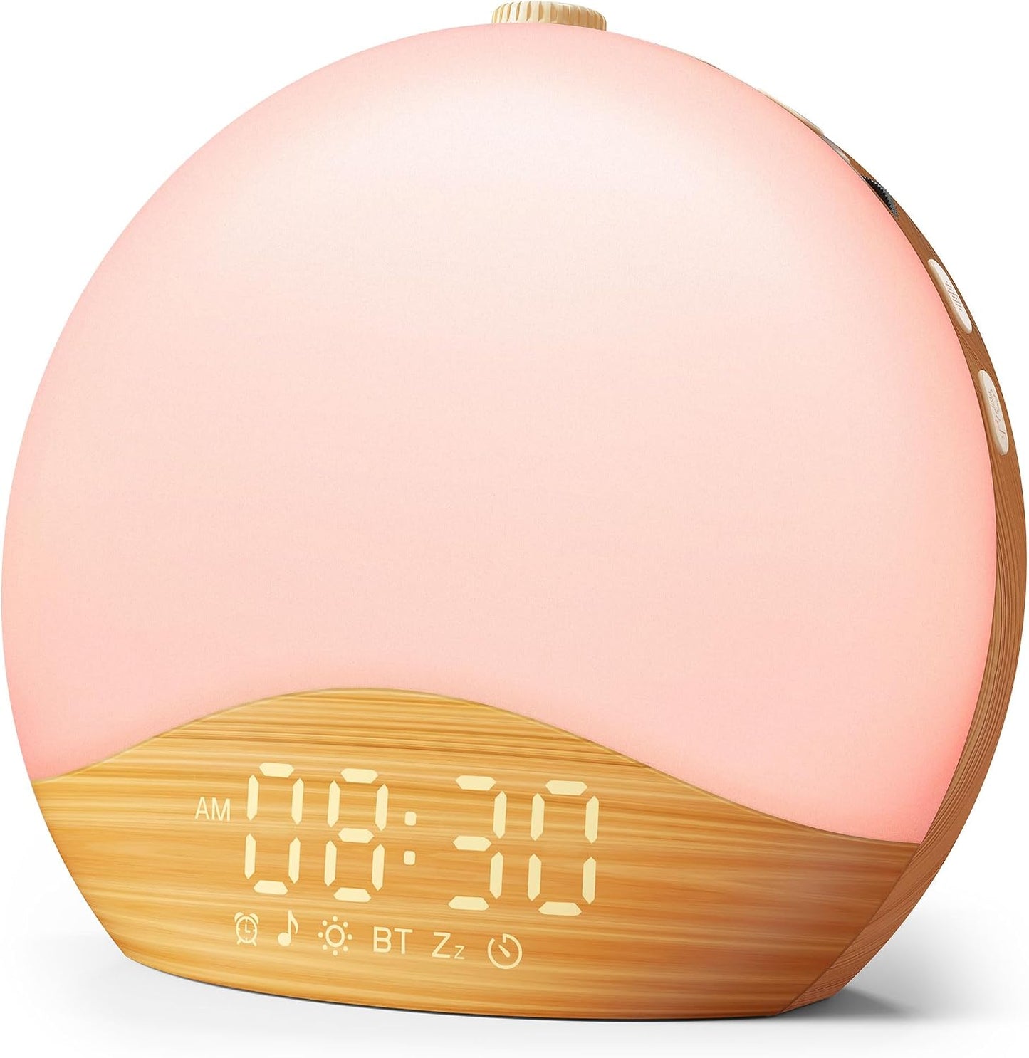 ecozy Sunrise Alarm Clock for Bedroom, White Noise Sound Machine | 26 Soothing Sounds, 17 Night Lights, Bluetooth Speaker, Wake Up Sunlight for Heavy Sleepers, Adults, Kids - Natural