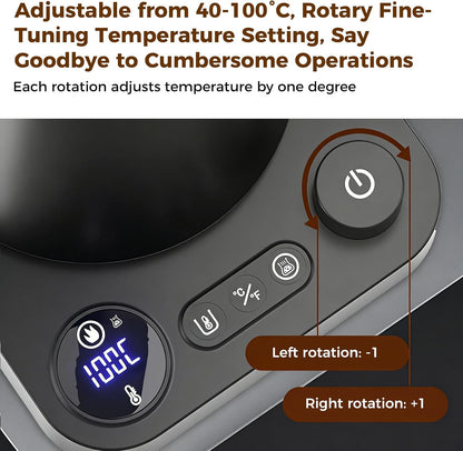 Gooseneck Electric Tea Kettle with Pour Over Pot with LED & Precise 1°F Temp Control,Keep Warm, Hot Water Kettle for Home/Office 304 Stainless Steel (White)