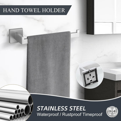 TURS Bathroom Hardware Set Black 4-Piece Towel Bar Set Include 24 Inch Towel Bar Hand Towel Holder Towel Hook Toilet Paper Holder with Shelf Wall Mounted Stainless Steel Bathroom Accessories Set