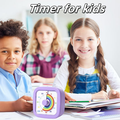 Kids Visual Timer Cute Rainbow - 60 Minute Countdown Timer Time Management for Kids and Adults, Timer for Cooking Classroom Meeting (Blue)